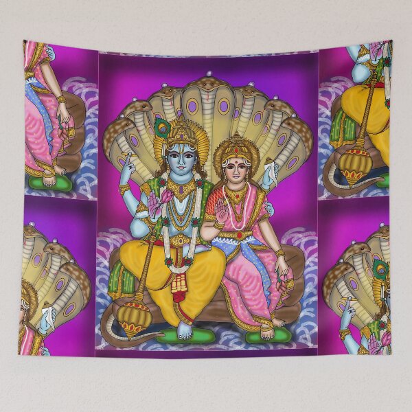 Item preview, Lakshmi Narayana Artwork | Divine Hindu God Digital Painting Illustration designed and sold by Harshit_Digital_Arts.