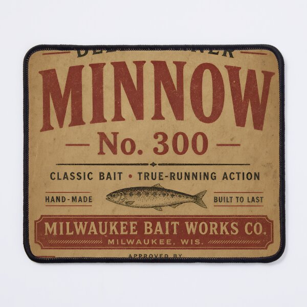 Item preview, Retro Deep-Runner Minnow DRM-300 Classic Bait Advertisement designed and sold by TinCatOutPost.