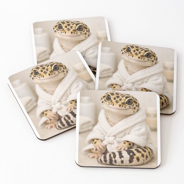 Item preview, Cozy Bathrobe Leopard Gecko designed and sold by Sillytoe.