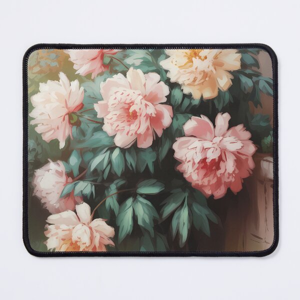 Item preview, Blooming Peony Bush Cottage Garden Oil Painting designed and sold by SellingWSarah17.