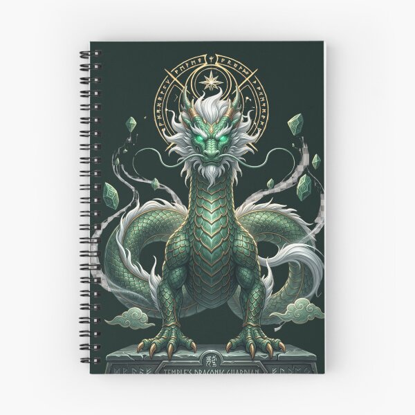 Item preview, Celestial Jade Dragon Guardian | Ancient Temple Protector designed and sold by Origamoart.