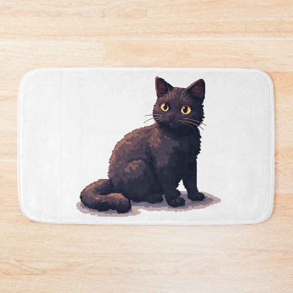 Item preview, Cozy Retro Pixel Art Black Cat - Vintage 8-Bit Feline Aesthetic designed and sold by thepixelcloset.