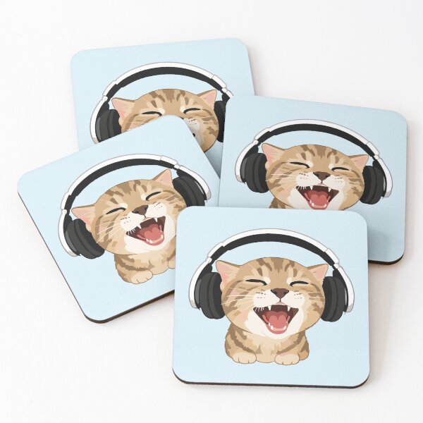 Item preview, Happy DJ Cat - Cute Tabby Cat Listening to Music Art designed and sold by arfindo-indra.