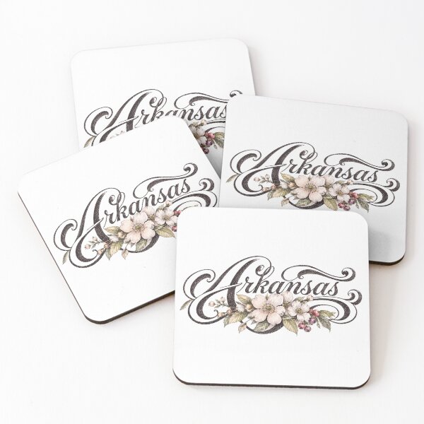 Item preview, Arkansas Apple Blossom Vintage Floral Lettering designed and sold by castillomiami.