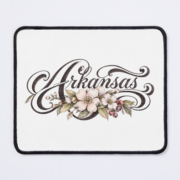 Item preview, Arkansas Apple Blossom Vintage Floral Lettering designed and sold by castillomiami.