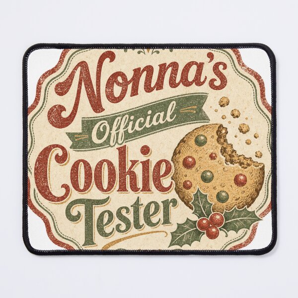 Item preview, Nonna's Official Cookie Tester Vintage Christmas Badge designed and sold by BoosterShop.