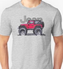 JK Wrangler Lifted 2dr - Red Unisex T-Shirt