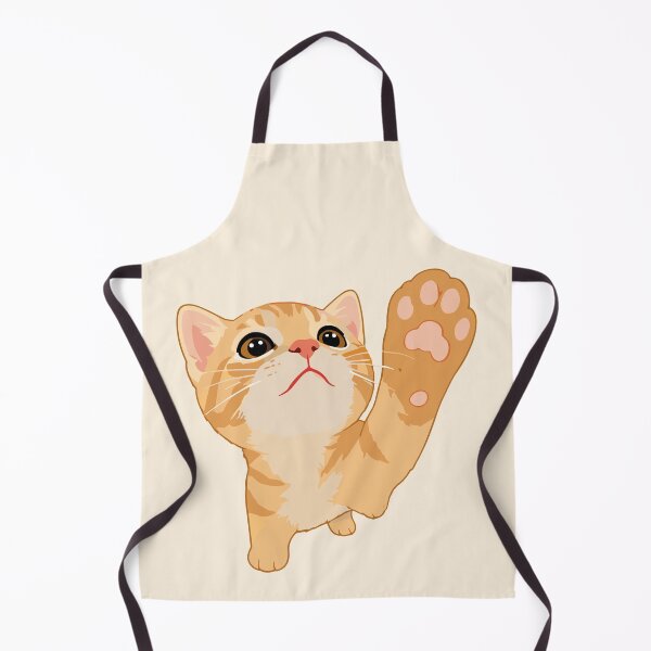 Item preview, Cute Waving Ginger Kitten - Playful Orange Tabby Cat Art designed and sold by arfindo-indra.