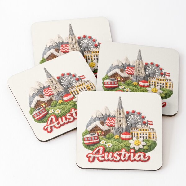 Item preview, Cute Knitted Austria Landmark | Handmade Yarn Knit Travel Souvenir designed and sold by Moons Studio.