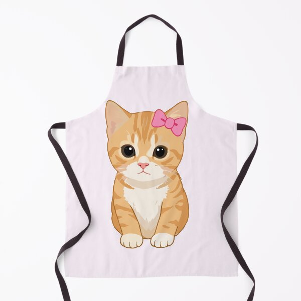 Item preview, Cute Ginger Kitten with Pink Bow - Sweet Orange Tabby Cat Art designed and sold by arfindo-indra.