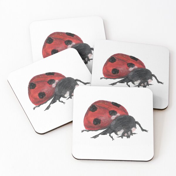 Item preview, Oil Pastels Ladybug Illustration designed and sold by threeseedscreate.