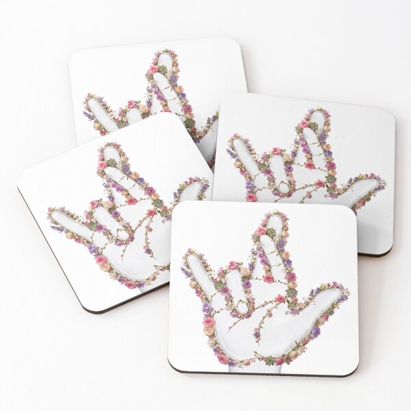 Item preview, ASL ILY Floral Garland Hand - Glass Sign Language Art designed and sold by ASL SIGNPRO CLEARSIGNS.