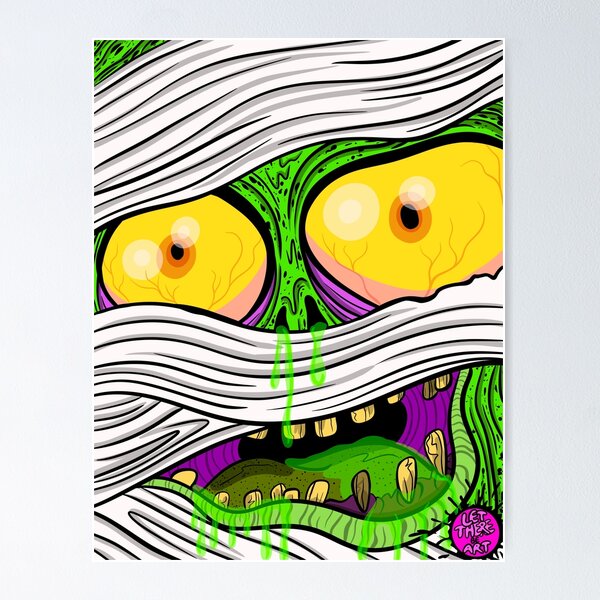 Item preview, Peekaboo Mummy Zombie | Creepy Halloween Monster Illustration designed and sold by Let There Be Art Studio.