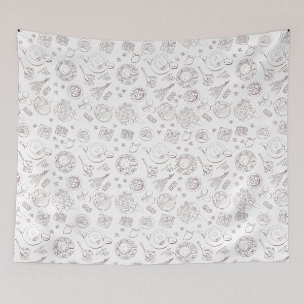 Item preview, Tea Party Seamless Pattern Sketch designed and sold by nurabear.