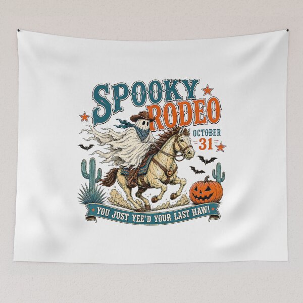 Item preview, Spooky Rodeo Ghost Cowboy Halloween Western Vintage Funny Design designed and sold by kiralynstration.