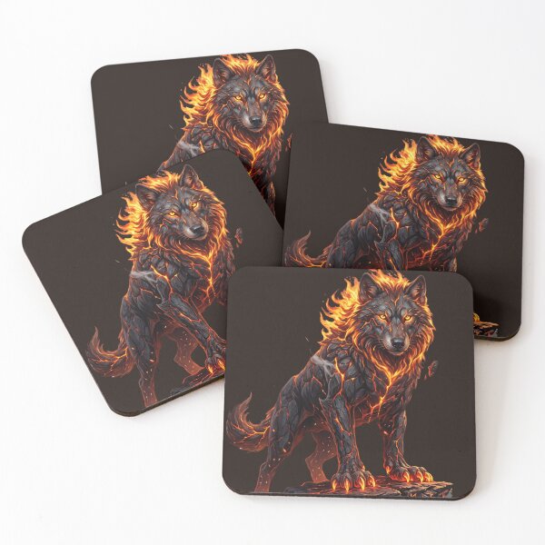 Item preview, Inferno Wolf Guardian | Volcanic Lava Beast designed and sold by Origamoart.