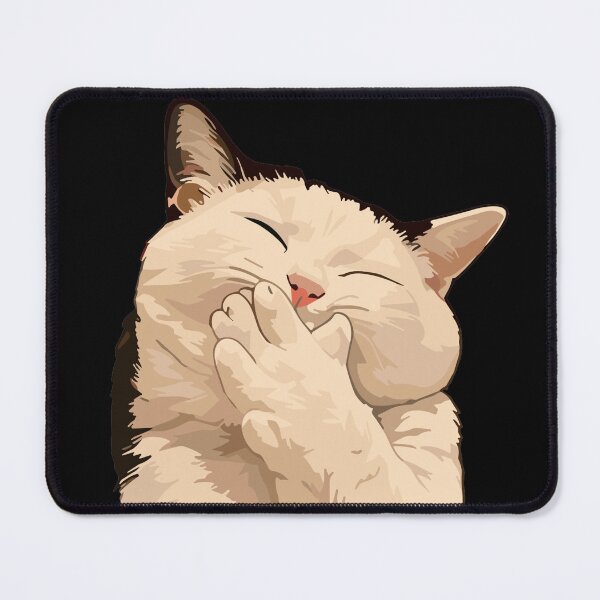 Item preview, Cute Laughing Cat - Funny Cat Covering Mouth with Paw Art designed and sold by arfindo-indra.
