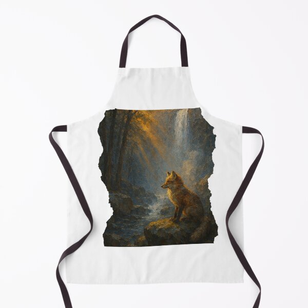 Item preview, Winter Fox in Sunlit Forest Waterfall designed and sold by Oriven.
