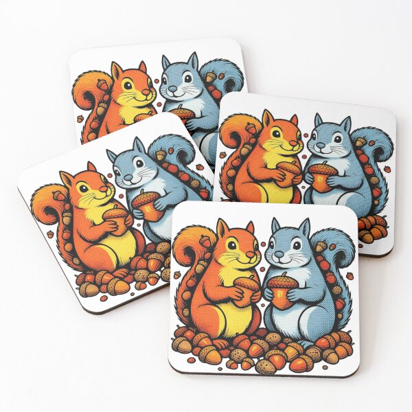 Item preview, Retro Comic Style Squirrels with Acorns - Pop Art Animal Illustration designed and sold by VibranPalette.