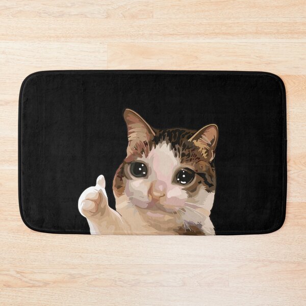 Item preview, Thumbs Up Crying Cat - Funny Meme Feline Thumbs Up Art designed and sold by arfindo-indra.