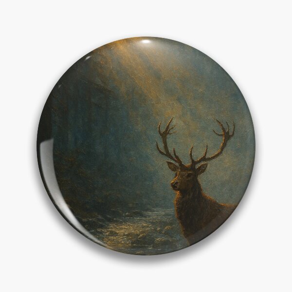 Item preview, Majestic Stag in Sunlit Mountain Forest designed and sold by Oriven.