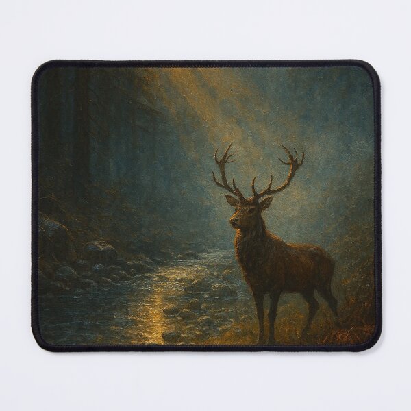 Item preview, Majestic Stag in Sunlit Mountain Forest designed and sold by Oriven.