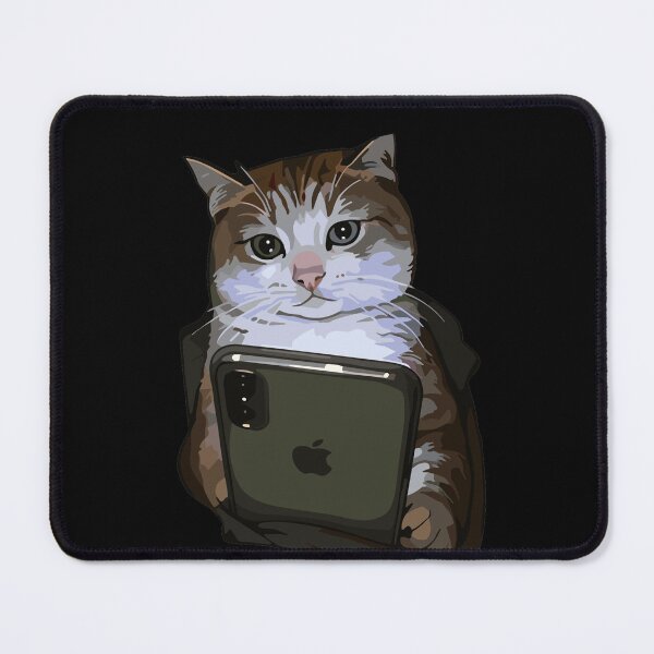 Item preview, Tech-Savvy Cat - Cute Tabby Cat Holding Smartphone Art designed and sold by arfindo-indra.