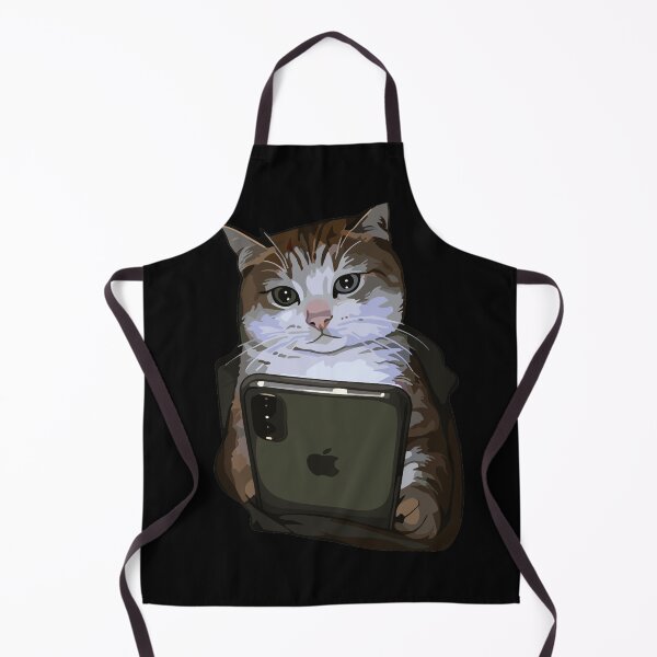 Item preview, Tech-Savvy Cat - Cute Tabby Cat Holding Smartphone Art designed and sold by arfindo-indra.
