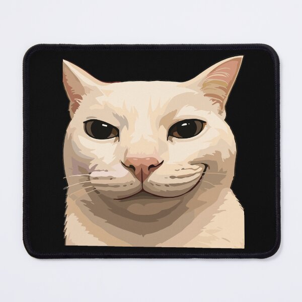 Item preview, Smug White Cat - Funny Smiling Cat Meme Feline Art designed and sold by arfindo-indra.