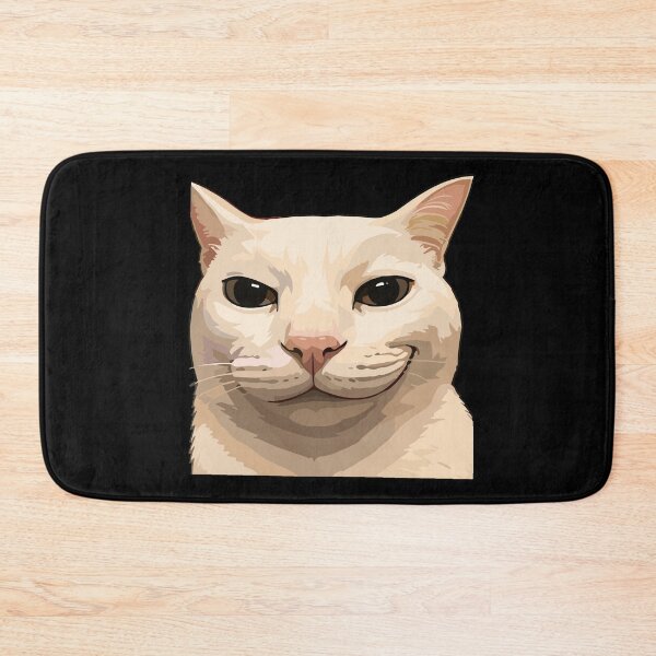 Item preview, Smug White Cat - Funny Smiling Cat Meme Feline Art designed and sold by arfindo-indra.