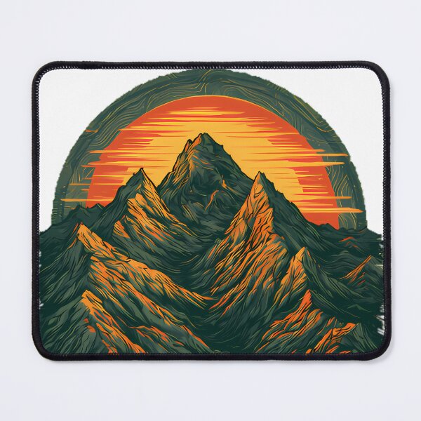Item preview, Vintage Mountain Sunset Line Art designed and sold by Structure-Blue.