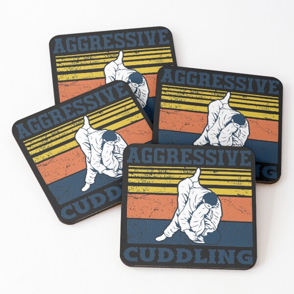 Item preview, Aggressive Cuddling Retro BJJ Grappling designed and sold by Inkirra.