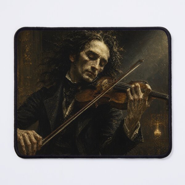Item preview, Devil's Violinist: Niccolò Paganini Vintage Oil Painting - Virtuoso of Darkness designed and sold by DoReMiStudio.