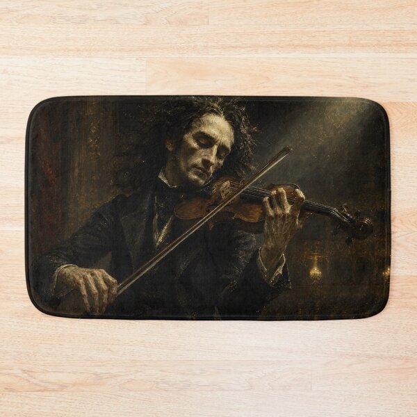 Item preview, Devil's Violinist: Niccolò Paganini Vintage Oil Painting - Virtuoso of Darkness designed and sold by DoReMiStudio.
