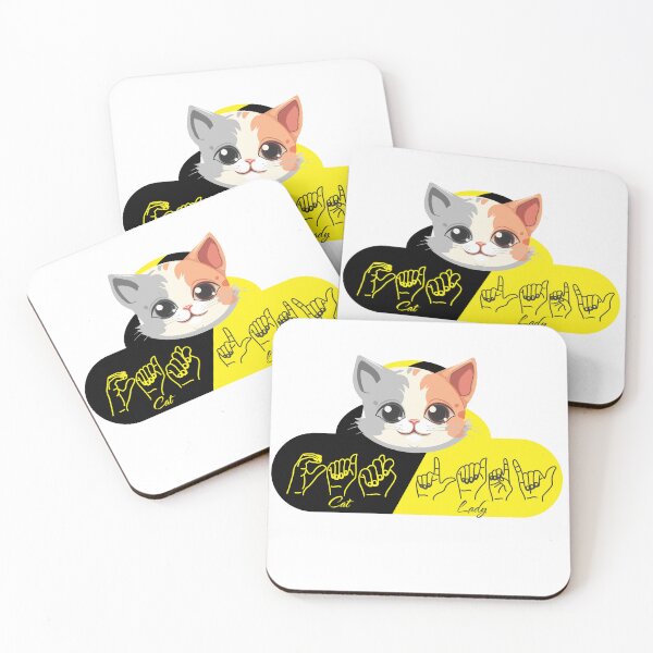 Item preview, ASL Cat Lady Fingerspelling - Cute American Sign Language Cat Mom Art designed and sold by ASL SIGNPRO CLEARSIGNS.
