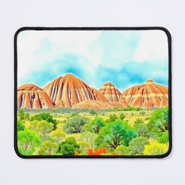 Item preview, Australian Outback Red Rock Domes Watercolor Landscape Art Print designed and sold by EllDAV777.