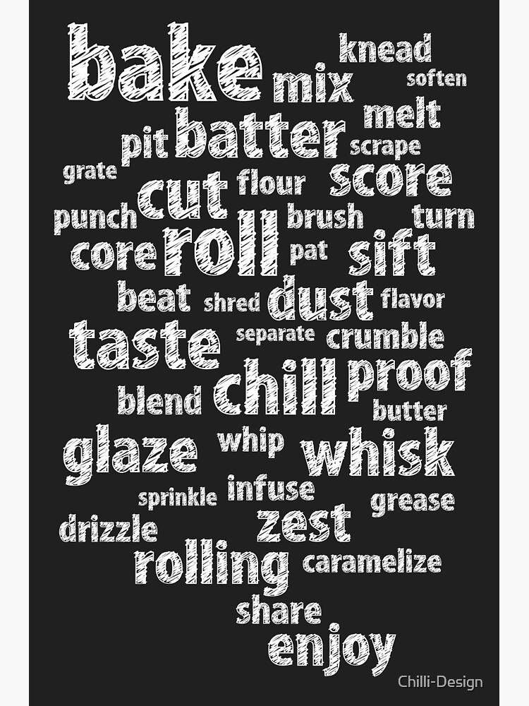 "Bake off favorite baking vocabulary" Poster by ChilliDesign Redbubble