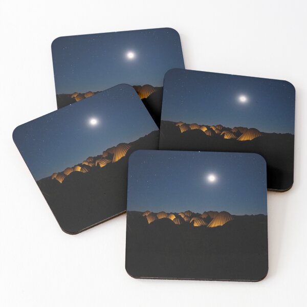 Item preview, Glowing Desert Tents Under Starry Night Sky Moonlit Camp designed and sold by EllDAV777.