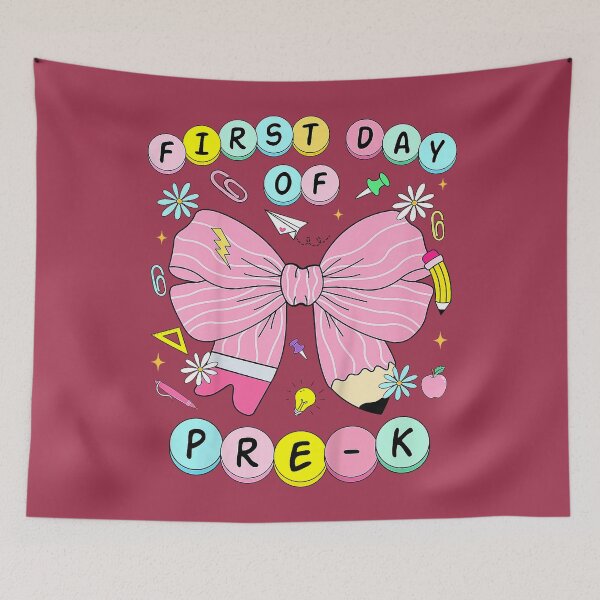 Item preview, First Day of Pre-K Girls Coquette Bow Back to School Kids designed and sold by GreggRoss.