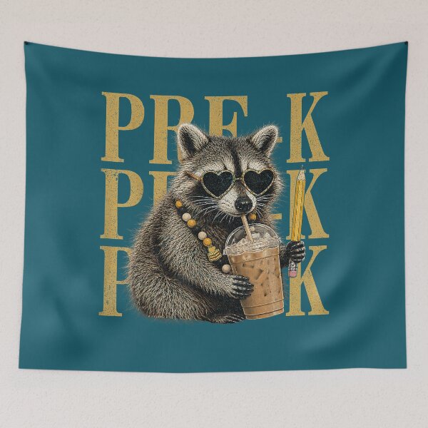 Item preview, Funny Pre-K Preschool Teacher Feral Raccoon Back to School designed and sold by FrankIsabel.