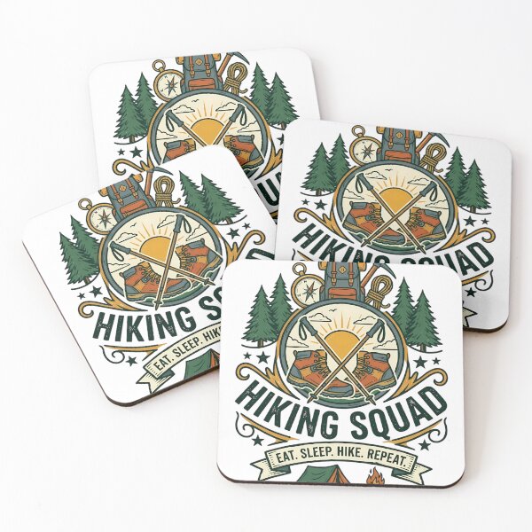 Item preview, Hiking Squad Eat Sleep Hike Repeat Vintage Badge designed and sold by SivaStudios.