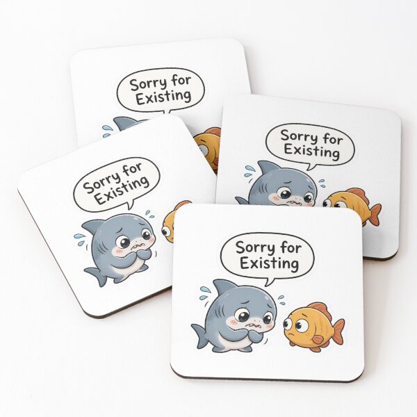 Item preview, Sorry For Existing Funny Anxious Shark Introvert T-Shirt designed and sold by redblink store.