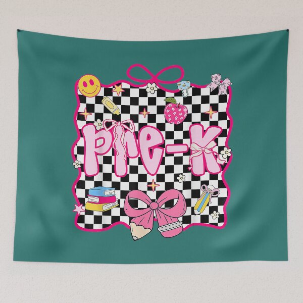 Item preview, Hello Pre-K Checkered Kids Girl Teachers Back to School Prek designed and sold by TESTTES.