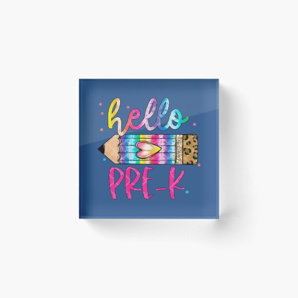 Item preview, Hello Pre-K Leopard Tie Dye Pencil Shirt Cute Teacher for Men Women Girls Kids designed and sold by CriseldaBruning.