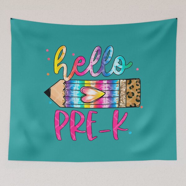 Item preview, Hello Pre-K Leopard Tie Dye Pencil Shirt Cute Teacher for Men Women Girls Kids designed and sold by CriseldaBruning.