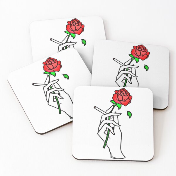 Item preview, Hand Holding Red Rose Cigarette Line Art designed and sold by Koussgh.