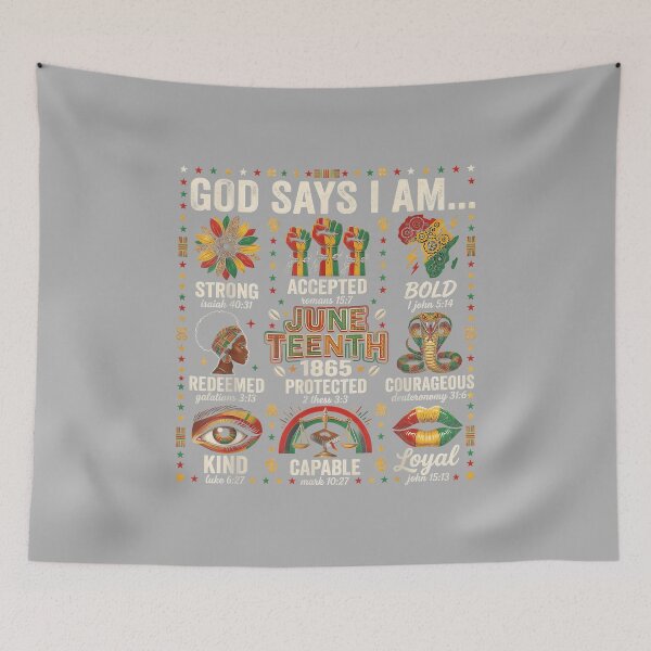 Item preview, Juneteenth God Says I Am Black Freedom 1865 Christian Women designed and sold by ArleneRowe.
