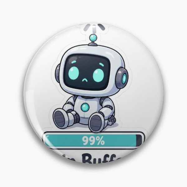 Item preview, Brain Buffering 99% Funny Robot Loading Bar T-Shirt designed and sold by redblink store.