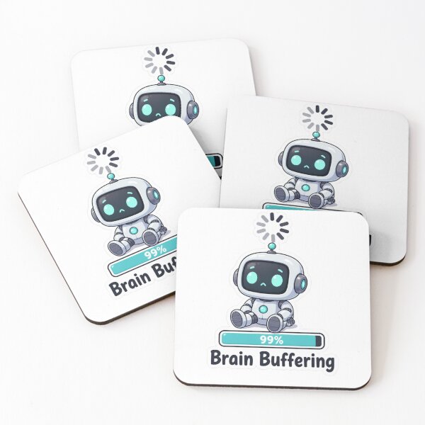 Item preview, Brain Buffering 99% Funny Robot Loading Bar T-Shirt designed and sold by redblink store.