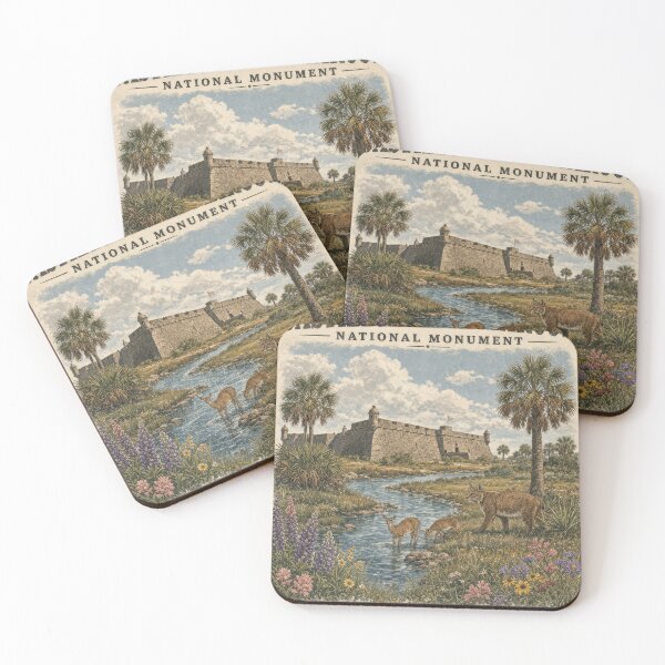 Item preview, Póster Monumento Nacional Vintage Castillo de San Marcos designed and sold by castillomiami.